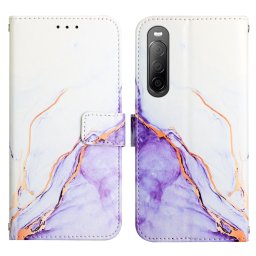 ART MARBLE Pénztárcahuzat Sony Xperia 10 IV 5G WHITE PURPLE