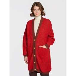 American Vintage Kardigán Vitow VITO19BH22 Piros Relaxed Fit