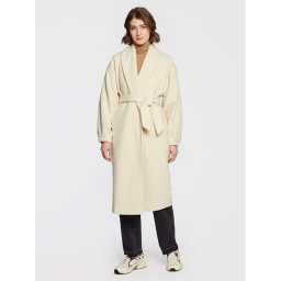 American Vintage Gyapjú kabát Karabay KARA17BH22 Ekru Relaxed Fit
