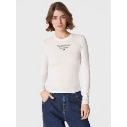Tommy Jeans Blúz Essential Logo DW0DW14900 Fehér Slim Fit