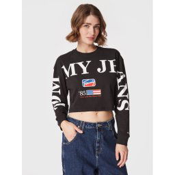 Tommy Jeans Blúz Modern Sport DW0DW14909 Fekete Relaxed Fit