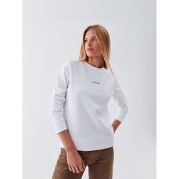 Calvin Klein Pulóver Micro Logo K20K205453 Fehér Regular Fit