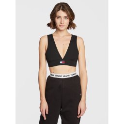 Tommy Jeans Bralette melltartó Badge DW0DW14883 Fekete
