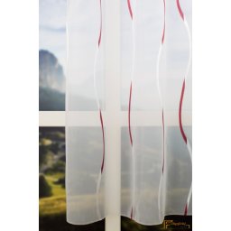 (2 méret 3 szín) R-6467 hullám mintás voile függöny 180cm -408 Bordó