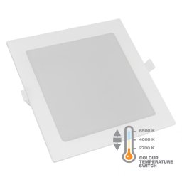Commel LED panel 6W, négyzet alakú süllyesztett, CCT kapcsoló, 120 mm