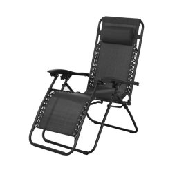 Kempingszék Összecsukható, fémszerkezet, szürke, 176 x 108 cm