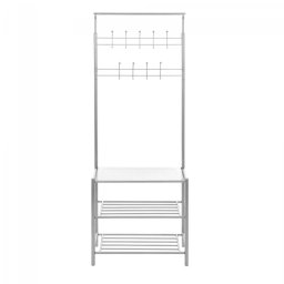 Előszoba szekrény, akasztóval, polcokkal, szürke, 670 x 330 x 1850 mm, 1C ST25180
