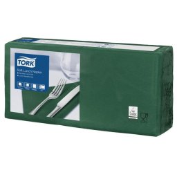 TORK Szalvéta, 1/4 hajtogatott, 3 rétegű, 32,5x32,8 cm, Advanced, TORK "Soft Lunch", sötétzöld