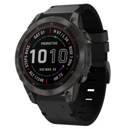 LEATHER Bőr szíj Garmin Fenix 7 / 7 Solar / 7 Sapphire fekete