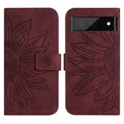 ART SUN FLOWER pénztárca tok szíjjal Google Pixel 7 Pro barna