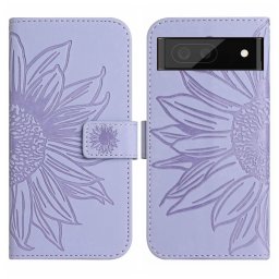 ART SUN FLOWER pénztárca tok Google Pixel 7 Pro szíjjal, lila