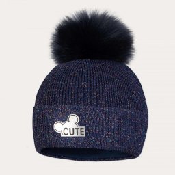 CUTE éjkék téli kötött sapka