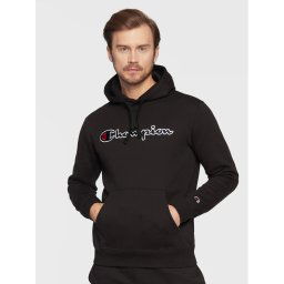 Champion Pulóver Script Logo Embroidery 217858 Fekete Regular Fit