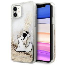 Karl Lagerfeld Liquid Glitter Choupette Fun iPhone 11/Xr telefontok (arany)
