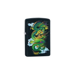 29839 zippo öngyújtó, matt fekete, sárkány motívummal