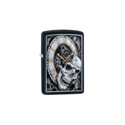 29854 zippo öngyújtó, matt fekete, koponya motívummal