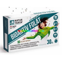 Bioaktív Folát 30 db tabletta, 4. generációs Quatrefolic(R) folát, vegán - Natur Tanya