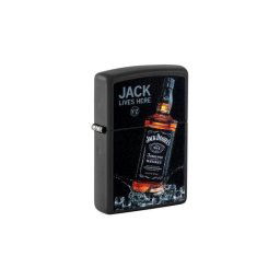 48290 Zippo öngyújtó, fekete matt színben- Jack Daniels logóval