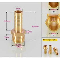1/4"-os Réz Csőcsatlakozó 8mm (4521)