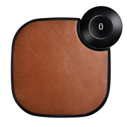 iCarer 2in1 bőr Qi vezeték nélküli töltő 10W (barna)