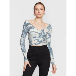 Guess Blúz W3RP37 KBKW0 Kék Slim Fit