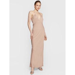 Calvin Klein Estélyi ruha Shine Slip K20K205019 Bézs Regular Fit