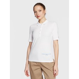Tommy Hilfiger Pólóing Logo WW0WW37628 Fehér Slim Fit