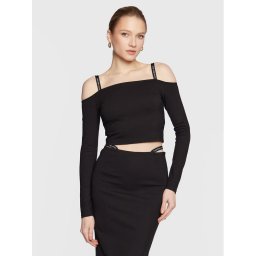 Calvin Klein Jeans Blúz J20J220294 Fekete Cropped Fit
