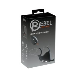Rebel - akkus, péniszgyűrű és here vibrátor (fekete)