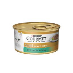 GOURMET GOLD Duó Élmény Nyúllal és májjal nedves macskaeledel 85g