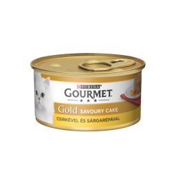GOURMET GOLD Savoury Cake Csirkével és sárgarépával nedves macskaeledel 85g
