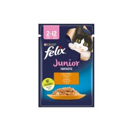 FELIX FANTASTIC Junior Csirkével aszpikban nedves macskaeledel 85g