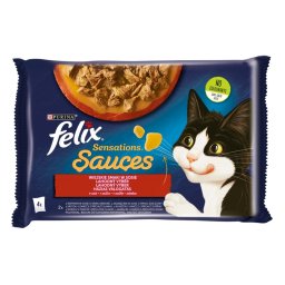 FELIX SENSATIONS SAUCES Házias válogatás szószban nedves macskaeledel 4x85g