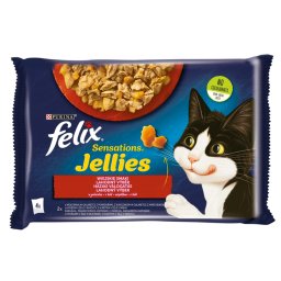 FELIX SENSATIONS JELLIES Házias válogatás aszpikban nedves macskaeledel 4x85g