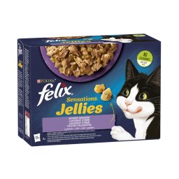 FELIX SENSATIONS JELLIES Vegyes válogatás aszpikban nedves macskaeledel 12x85g