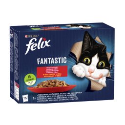 FELIX FANTASTIC Házias válogatás aszpikban nedves macskaeledel 12x85g