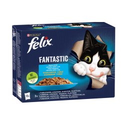 FELIX FANTASTIC Halas válogatás aszpikban nedves macskaeledel 12x85g