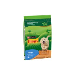 FRISKIES Junior Csirkével, hozzáadott zöldségekkel és tejjel száraz kutyaeledel 8kg