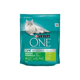 ONE INDOOR FORMULA Pulykában és teljes kiőrlésű gabonákban gazdag száraz macskaeledel 800g