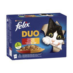 FELIX FANTASTIC DUO Házias válogatás aszpikban nedves macskaeledel 12x85g