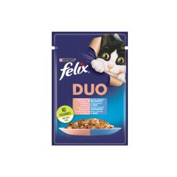 FELIX FANTASTIC DUO Lazaccal és szardíniával aszpikban nedves macskaeledel 85g