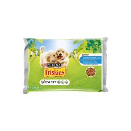 FRISKIES Junior Aszpikos válogatás nedves kutyaeledel 4x85g