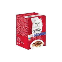 GOURMET MON PETIT Tonhallal/Lazaccal/Pisztránggal nedves macskaeledel 6x50g