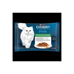 GOURMET PERLE Mini filé borjúval/vaddal/marhával/pisztránggal nedves macskaeledel 4x85g