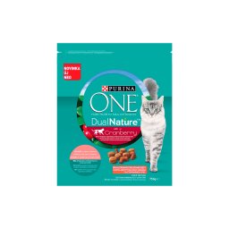PURINA ONE DUAL NATURE Tőzegáfonya Steril Lazaccal száraz macskaeledel 750g