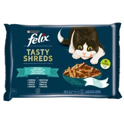 FELIX SHREDS Halas válogatás szószban nedves macskaeledel 4x80g