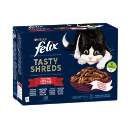 FELIX SHREDS Házias válogatás szószban nedves macskaeledel 12x80g