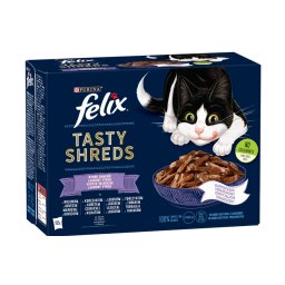 FELIX SHREDS Vegyes válogatás szószban nedves macskaeledel 12x80g