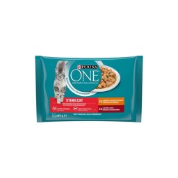 PURINA ONE STERILCAT Csirkével és Zöldbabbal nedves macskaeledel 4x85g