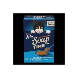 FELIX Soup Tender strips Halas válogatás szószban nedves macskaeledel falatkákkal 6x48g